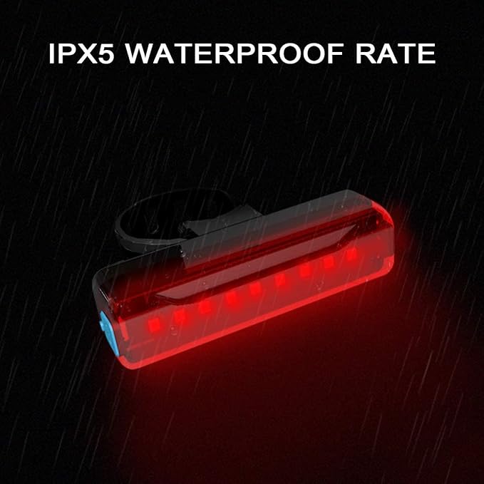 2 Pack LED Bike Tail Light,1200mAh Runtime 50 Hours,USB Rechargeable Bicycle Rear Light,IPX5 Waterproof,5 Light Modes for Adults Kids Men Women Road Mountain