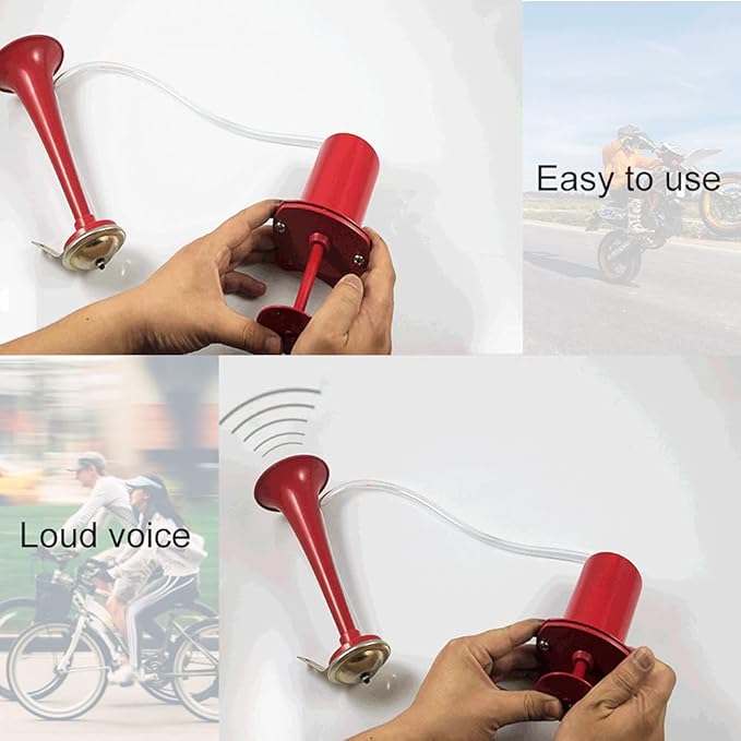 Bike Horn, Metal Classic Air Horns Loud Sounds Bicycle Horn,Bicycle Accessories， for Any Vehicles as Golf Carts, Boats, RV's, Bicycles, Motorcycles