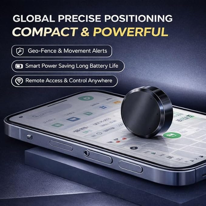 GPS Tracker for Vehicles – No Subscription, SIM Card Not Included (Self-Provided), Free App for Real-Time Tracking, Speed Alerts, Vibration Notifications, Electronic Fence, Hidden Car Tracker