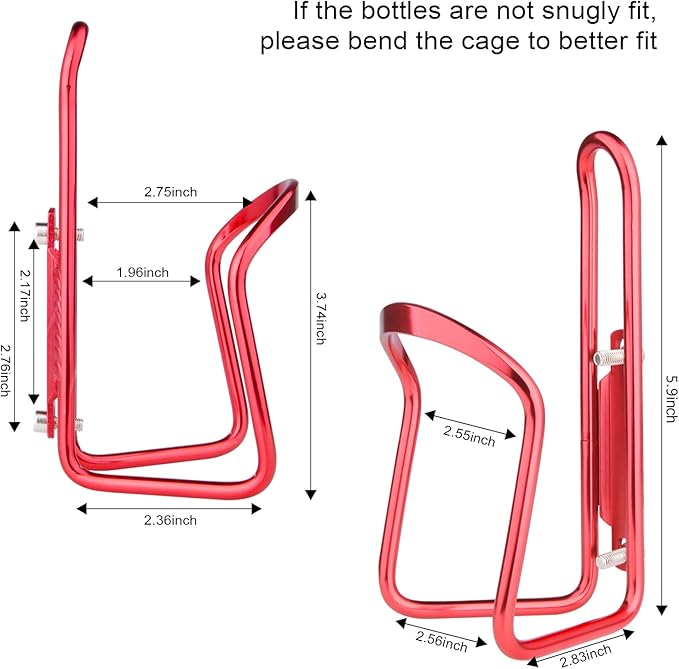 FiveBox Bike Water Bottle Cage, 1Pack Cycling Bicycle Water Bottle Cage Holder Bracket for Mountain Bike MTB Road Bike, Bike Accessories, Made of Lightweight Aluminum Alloy (Red)