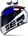 Full Face Motorcycle Helmet Racing Motocross Helmets with Pinlock Compatible Clear&Tinted Visors DOT Model Approved Street Bike Helmet