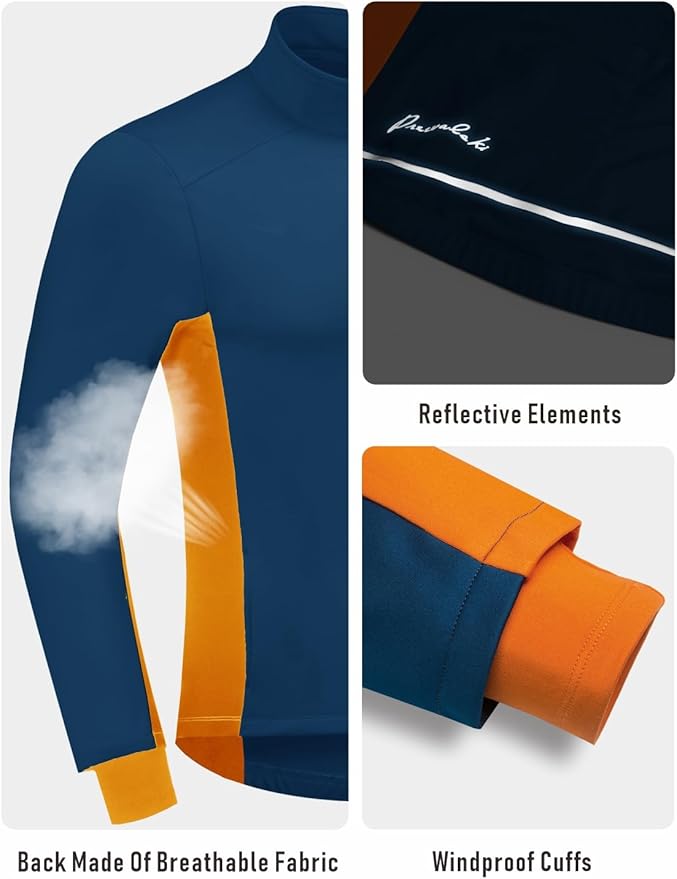 Przewalski Cycling Bike Jackets for Men Winter Thermal Running Jacket Windproof Breathable Reflective Softshell Windbreaker