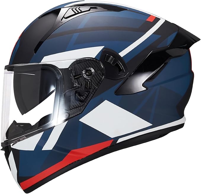VCOROS Full Face Dual Visor Motorcycle Helmet for Adults Motorbike Street Bike Racing Helmets X9 DOT Approved with Black Visor