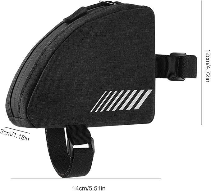 Compact Triangle Bike Top Tube Bag, 0.3L Reflective Rainproof Storage Pouch for Road Mountain Cycling Accessories (0.3L)