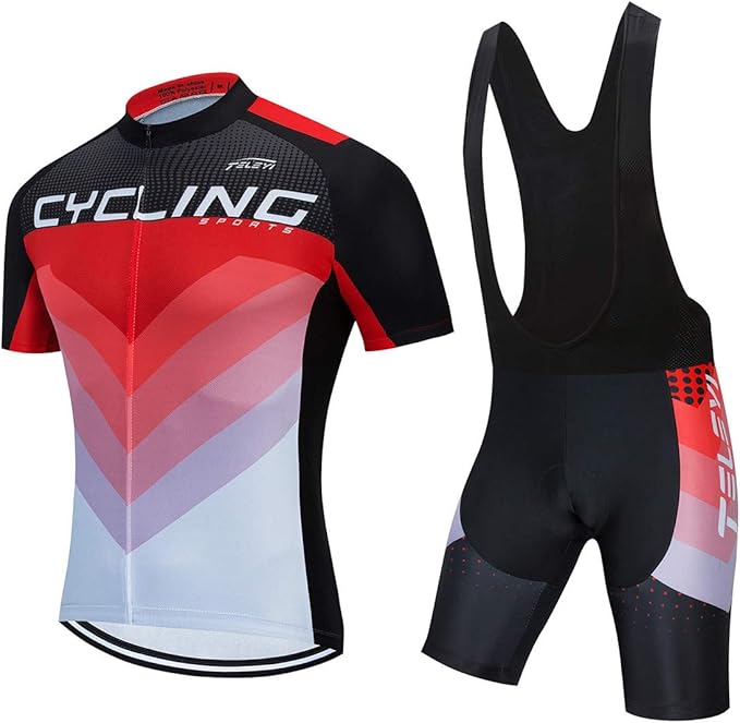 Men's Cycling Jersey Set, Summer Mountain Bike Clothing Short Sleeved Riding Jerseys
