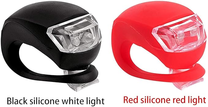 8 Pack Bicycle Light, Silicone LED Bike Light Set, 4 PCS Bike Headlight and 4 Pcs Taillight (Red & White)-Multi-Purpose Waterproof