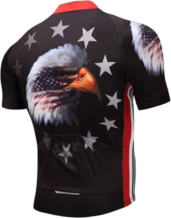 Cycling Jerseys Men Bicycle Short Sleeve Summer Shirt Bike Biking Tops Riding Clothing Flag