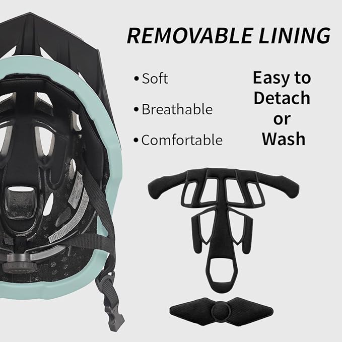 Bike Helmet for Adults, Lightweight Mountain Bicycle Helmet with USB Rechargeable LED Rear Light, Removable Sun Visor for Women, Men, Suitable for Cycling and Commuting