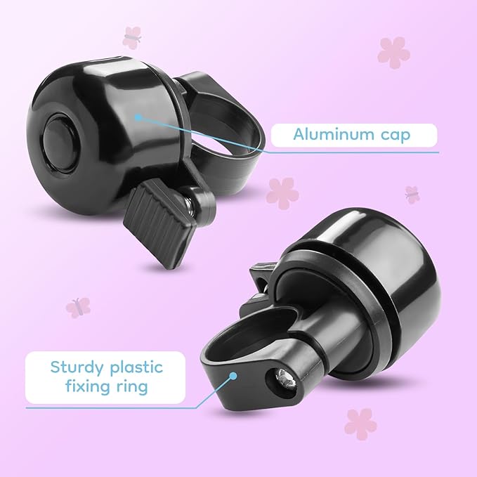 Kid's Bike Bell, Bicycle Horn for Girls, Children’s Bike Bells with Butterfly Design - Cute DIY Bicycle Bell for Girls, Crisp Sound, Easy to Install