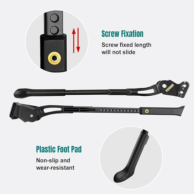 Bike Kickstand 18mm Hole Spacing Bicycle Kickstand for Mountain Bike, Rear Mount Bike Kick Stand Fit 24inch 27.5in Adult Bike, Mountain Bike Kickstand Suit for Road Bike/MTB/BMX