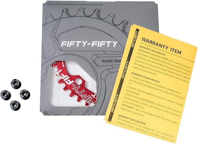 FIFTY-FIFTY Round 104BCD Chainring, 30T 32T 34T 36T Narrow Wide Mountain Bike Chainring, Single Chainring for 9/10/11-Speed with 4 Alloy Chainring Bolts for MTB