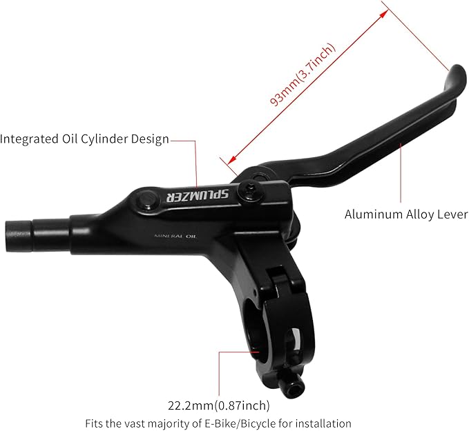 ZTZ 4-Piston Internal Routing Hydraulic Brake Set, Front 850mm and Rear 1600mm Hydraulic Disc Brake for eBike Mountain Bike,Pre-Bled Hydraulic Brake Kit with Mounting Adapter (Only Front)