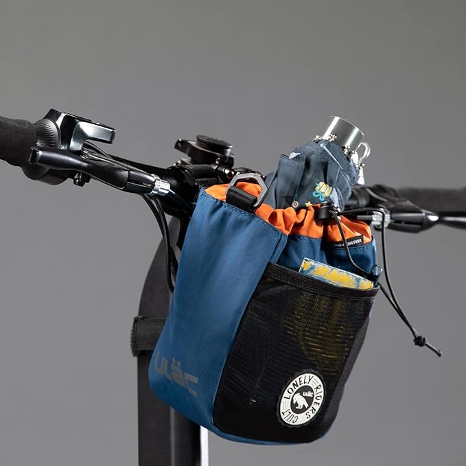 ULAC NEO PORTER C-HOLD Bike Feed Bag for Top Tube, Handlebar, Stem and Saddles (Black-Grey, Large)