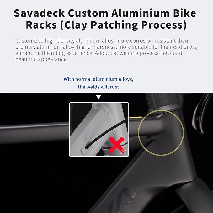 SAVADECK Road Bike with Carbon Front Fork and Wheelset, Aluminum Alloy Frame with Shimano 105 R7100 Groupset, Full Internal Cable Routing, Oil Disc Brake Adult Racing with 24S