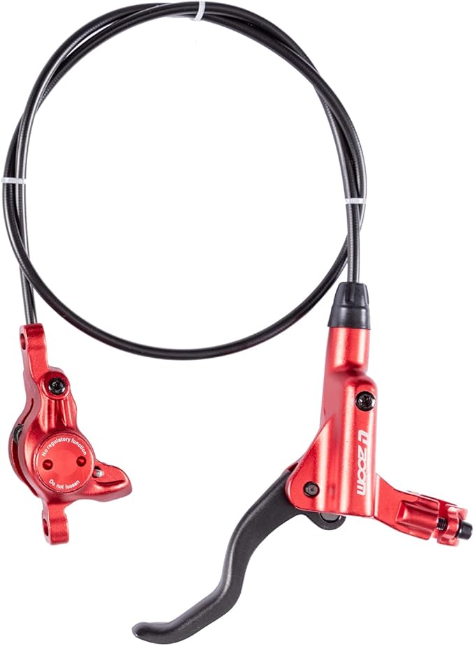 BUCKLOS MTB Hydraulic Disc Brakes Set, Mountain Bike Left Front 800mm Right Rear 1450mm Brake Aluminum Alloy Levers with Calipers PM/is Adapter Fit E-Bike(Pred Bled/Pads Included)