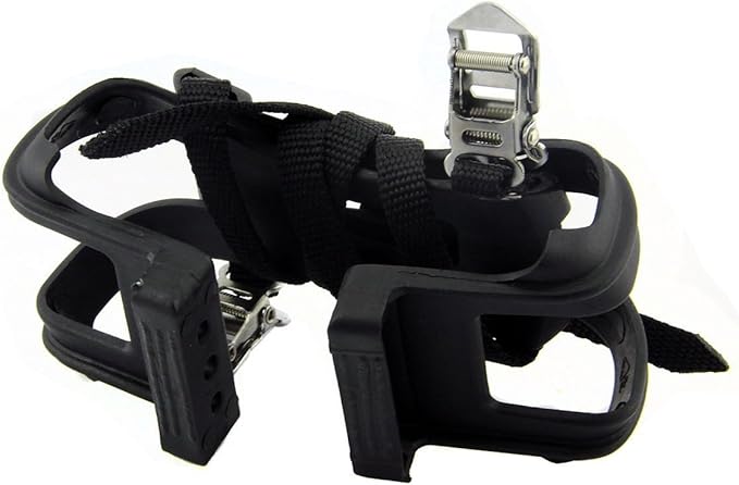 Leadrise1 Pair Nylon Cycling MTB Road Mountain Bike Bicycle Pedal Toe Clip Strap Belts- Toe Cages for Peloton Bike,Exercise Bike Pedals - Universal Fit Bicycle Pedal