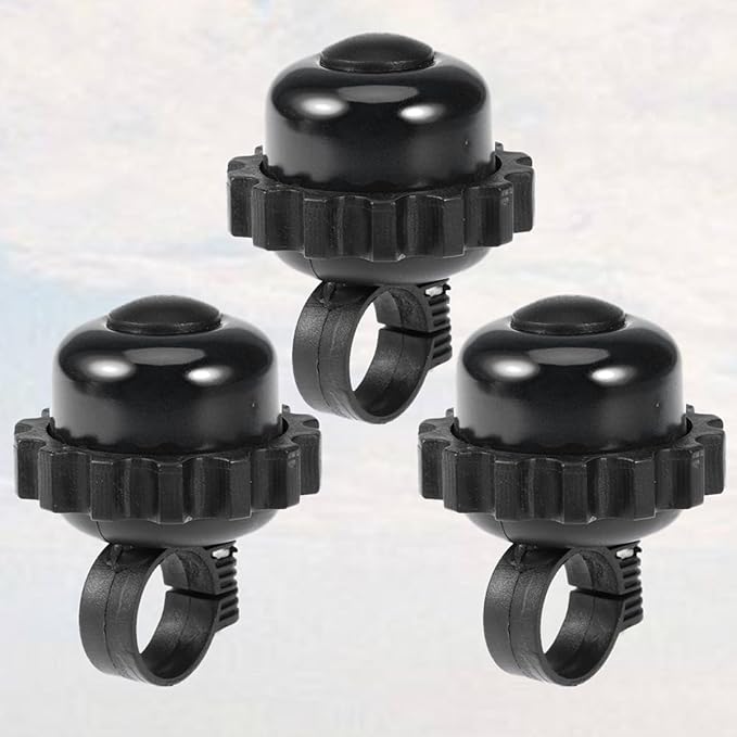 Rotating Cycle Bell Horn for Bike Accessories, Loud Vintage Bicycle Bell, Black 3pcs Set, Suitable for Adults and Outdoor Cycling