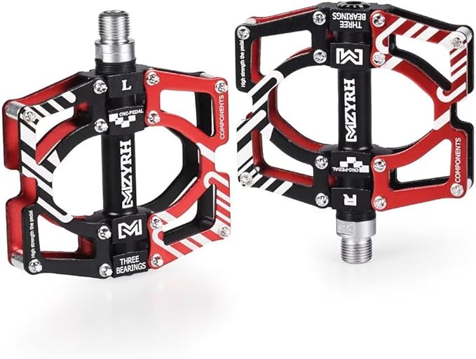 ThinkTop Aluminum Alloy Mountain Bike Pedals Axle 9/16 3 Bearing Platform Pedals Flat Sealed Ever Lubricate Bearing for Road BMX MTB Bicycle Cycling