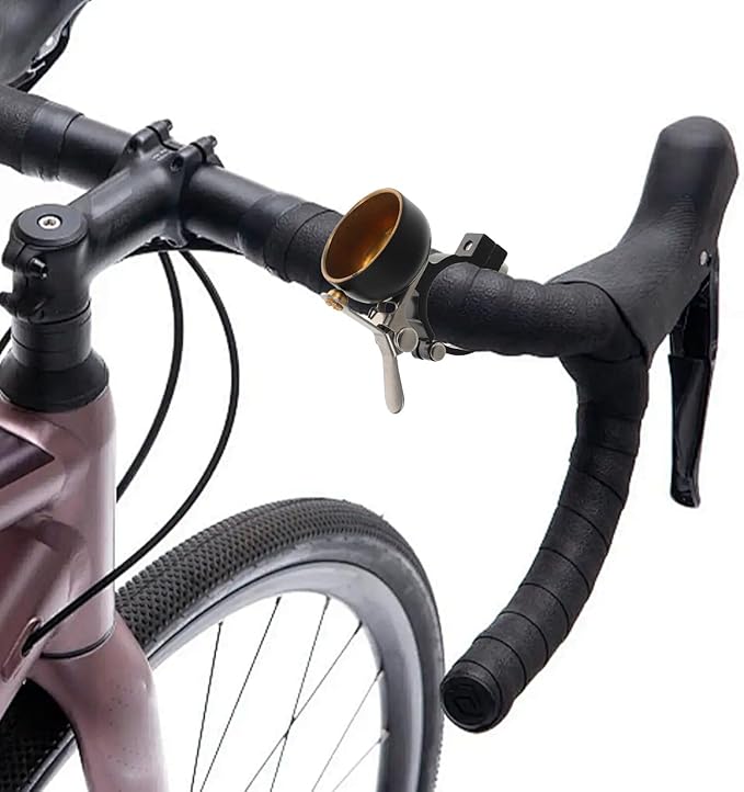 Vintage Bicycle Bell for Adults and, Clear Sound Cycling Horn Retro Copper Material, Handlebar Ring Bell for Mountain Bikes, Road Bikes, and Scooters, Black