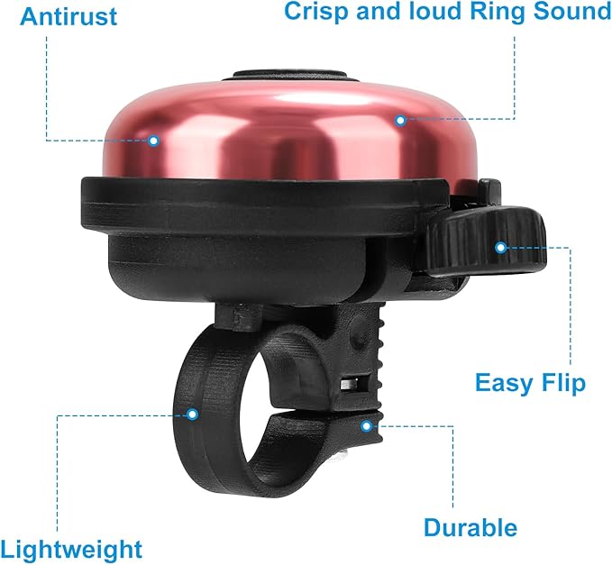 Accmor Classic Bike Bell, Aluminum Bicycle Bell, Loud Crisp Clear Sound Bicycle Bike Bell for Adults Kids