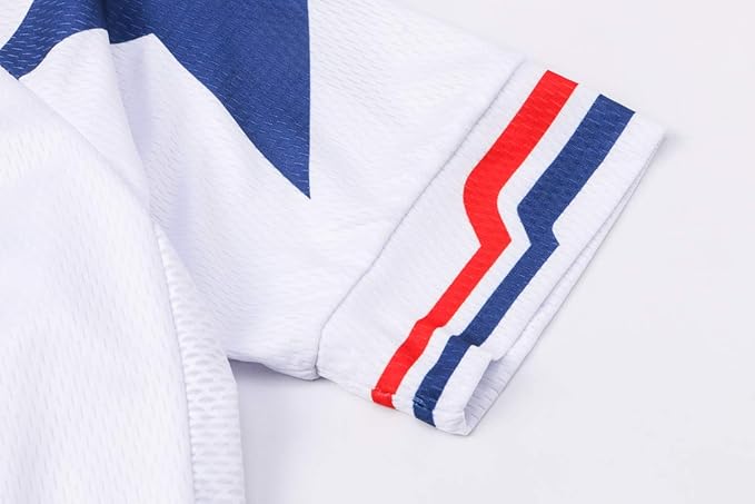Cycling Jersey Short Sleeve USA Style Bike Tops with Pocket Reflective Stripe