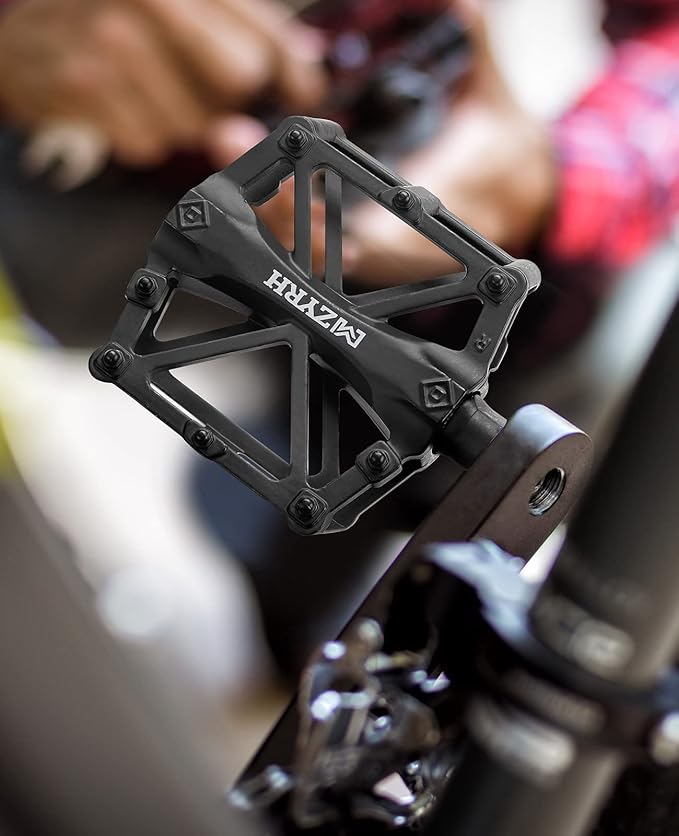KEMIMOTO Mountain Bike Pedals MTB Bicycle Flat Pedals, 9/16'' CNC Aluminum Durable Sealed Bearing for Most Bikes BMX MTB Enduro Downhill Trail (Two Pack)