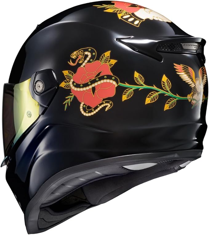 ScorpionEXO Covert FX Full Face Adult Motorcycle Helmet Street Fighter Style - Bluetooth Ready Speaker Pockets DOT ECE The Litas (Gloss Black - X-Small)