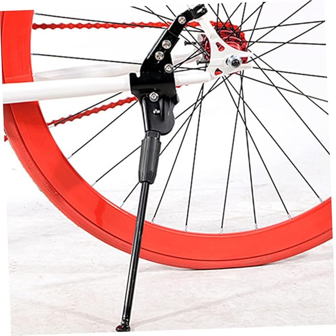 Mountain Bike Kickstand Adjustable Single-Sided Support Stand for Parking Rack Aluminum Alloy Easy Installation Compatible Black