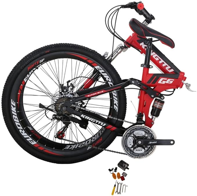 EUROBIKE 26 in Folding Mountain Bikes for Adult Men and Women G6