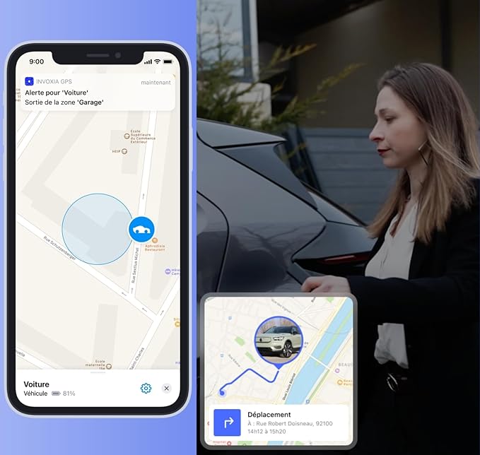 Invoxia GPS PRO Tracker - Real-time Location - for Cars, Motorcycles, Bicycles, Children - Motion and Tilt Alerts - 4G LTE-M Network - Up to 3 Months Battery Life