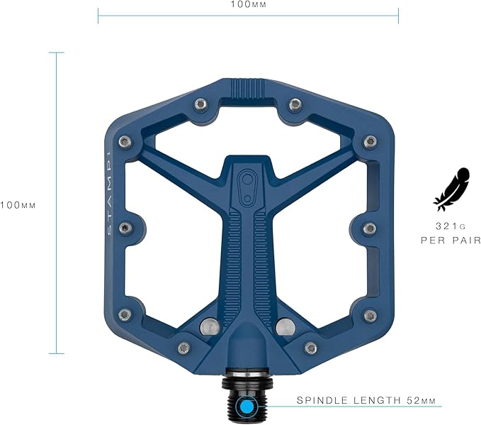 Crankbrothers Stamp Flat MTB Pedals - Size-Specific, Lightweight, Versatile, Durable Bike Pedals