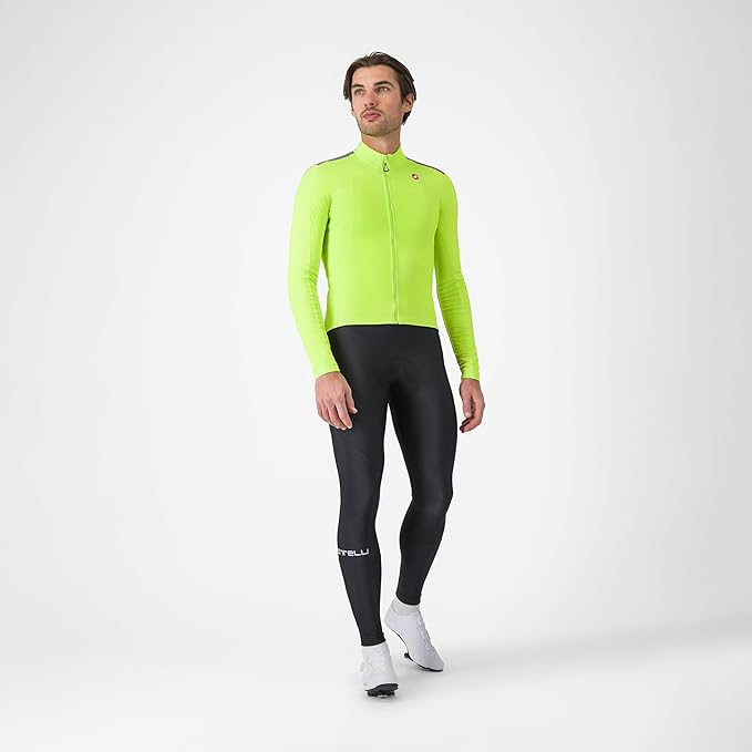 CASTELLI Men’s Puro 4 Jersey, Long Sleeve Mid-Weight Reflective Cycle Apparel for Early Morning Cool Road Cycling & Biking