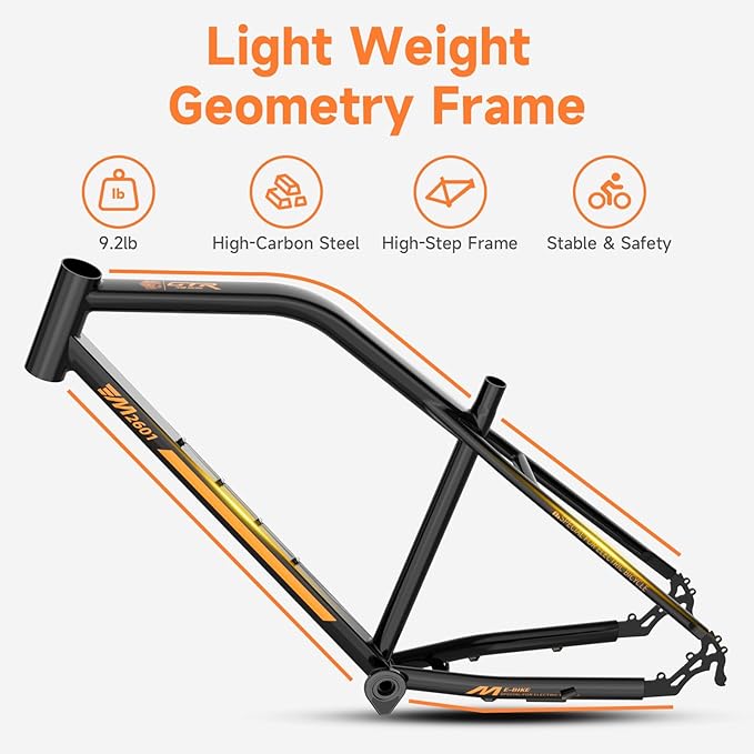 Electric Bike for Adults - 48V Commuter E Bike with 750W Peak Motor, 26" Electric Mountain Bicycle, 374Wh Removable Battery, Up to 20MPH, Front Suspension & Dual Disc Brakes