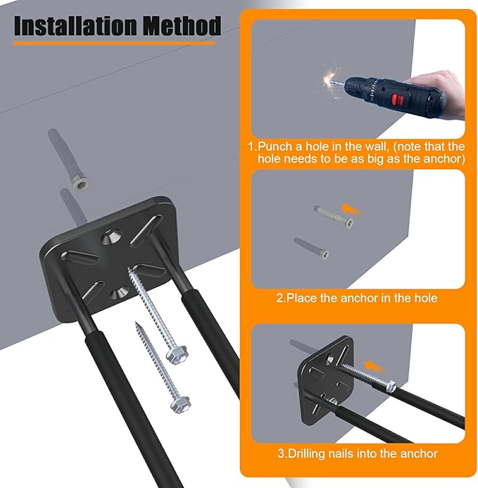 Garage Hooks, Heavy Duty Garage Hooks -12.4 Inch Wall Mount Hangers for Chairs, Power Tools, Garden Tools, Tires & More - Max 120 lbs (2-Pack)