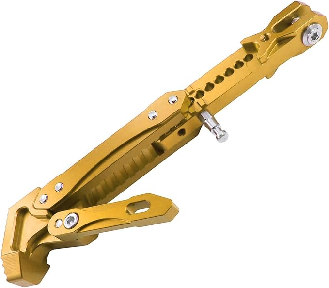 Universal Motorcycle Kickstand Adjustable Foot Side Support Parking Kickstand for Electric Motorbike Parking Foot Side Support Stand (Gold-1)