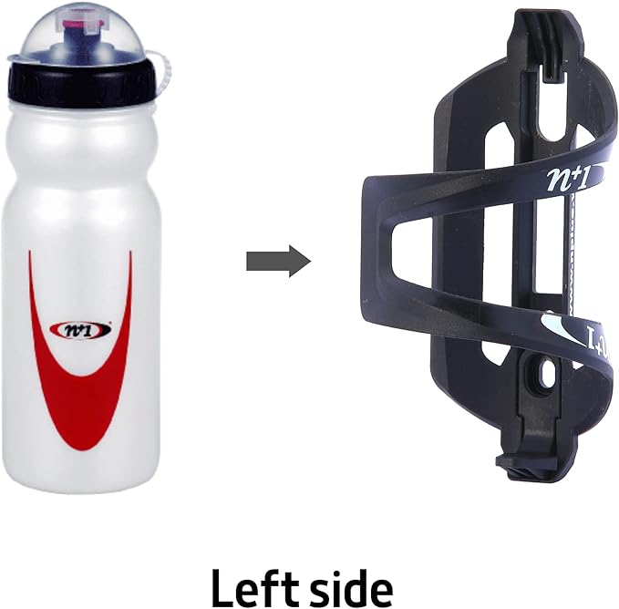 N+1 Lightweight Bicycle Bottle Holder- Side Load Bike Water Bottle Cage for Road Bikes and Mountain Bikes