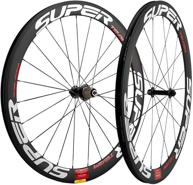 Superteam 50mm Clincher Wheelset 700c 23mm Width Cycling Racing Road Carbon Wheel Decal