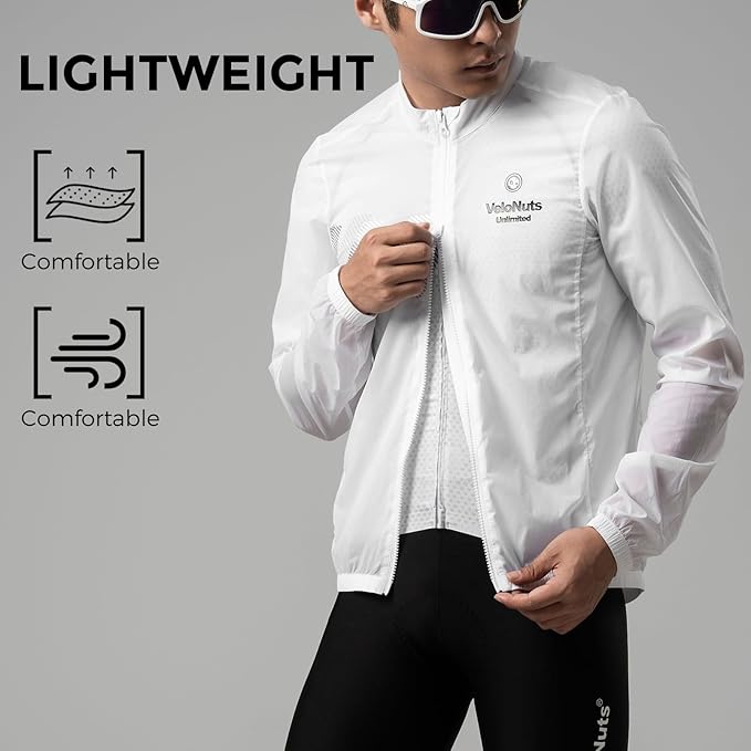 ROCKBROS VNS Men's Cycling Jacket, Ultralight Windbreaker for Running Cycling Packable