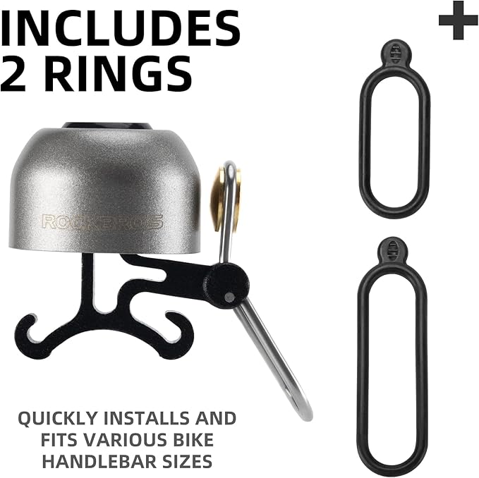 ROCKBROS Bike Bell Classic Bicycle Bell,Loud Sound 100dB Bike Bells for Adults Kids, Fit for 0.87-1.34in Bicycle Handlebars,Road Mountain Bike Accessories