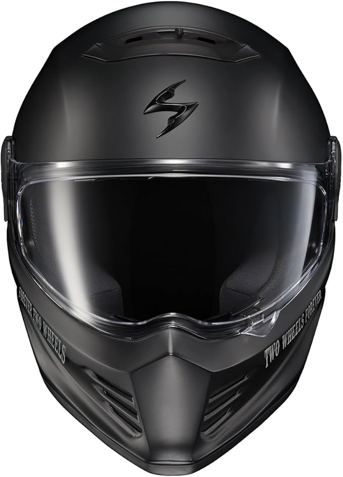 ScorpionEXO Covert FX Full Face Adult Motorcycle Helmet Street Fighter Style - Bluetooth Ready Speaker Pockets DOT ECE VTWIN Visionary (Matte Black - Medium)