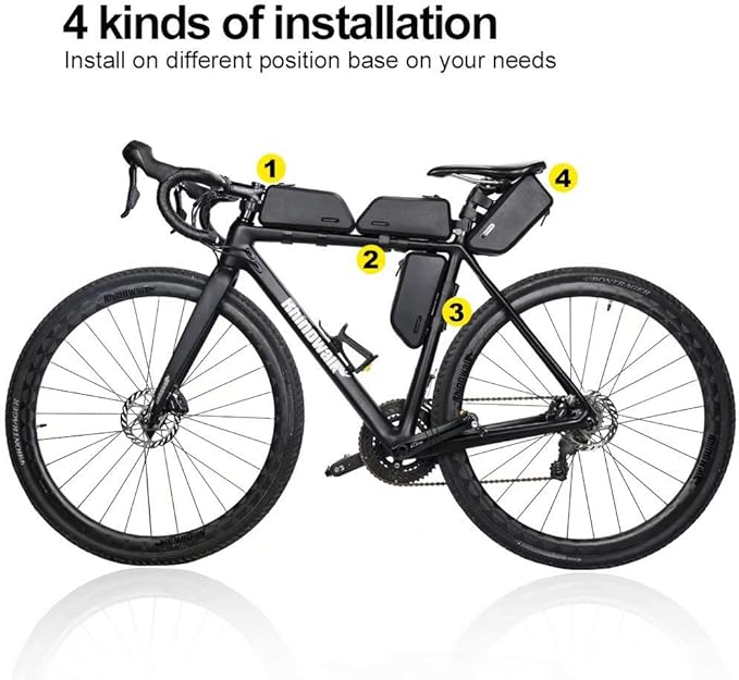 Rhinowalk Bike Frame Bag Bike Triangle Bag Waterproof top Tube Under The Bag, Suitable for Road Mountain Bike Sports, Gravel Bike(1.5L)