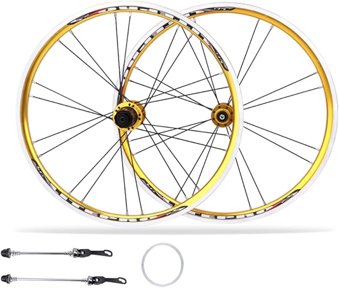 Bike BMX Folding Wheelset, Disc/V Brake QR Aluminum Alloy Double Wall Rims, 20in 22in Cycling Wheel Parts Accessories