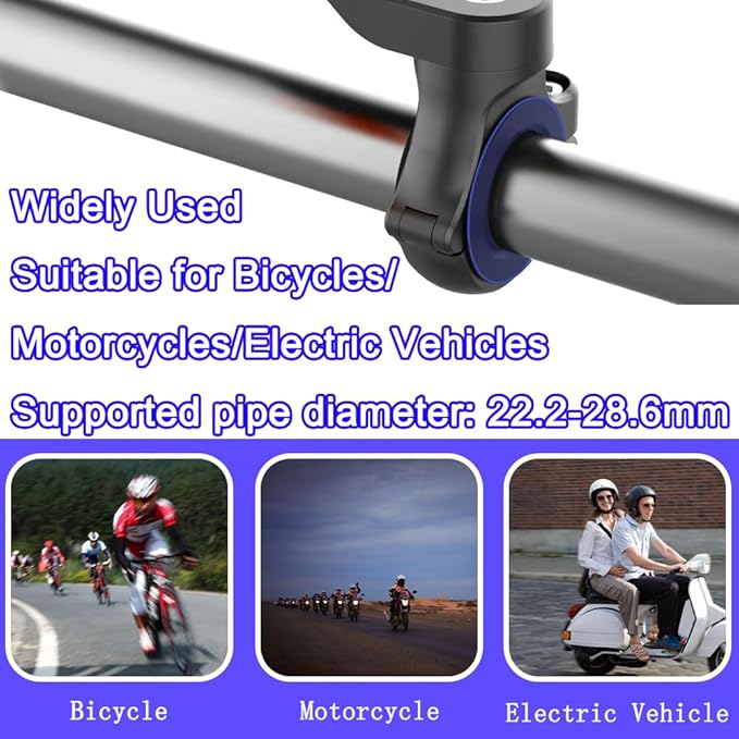 Motorcycle Phone Mount, Motorcycle Handlebar Mount,Bike Phone Holder for Bicycle,Smartphones Holder Strong Material 360° Rotating, Suitable for Motorcycles and Bicycles（Blue）