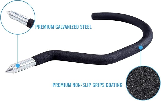 SMARTOLOGY Heavy Duty Bike Hook, 4 Pack Regular Size Bicycle Hangers, Ceiling or Vertical Wall Storage Hooks