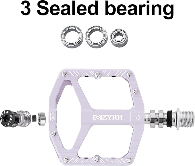 MZYRH Mountain Bike Pedals MTB Pedals,9/16" Non-Slip Lightweight Aluminum Alloy Bicycle Pedals for Road Mountain BMX MTB