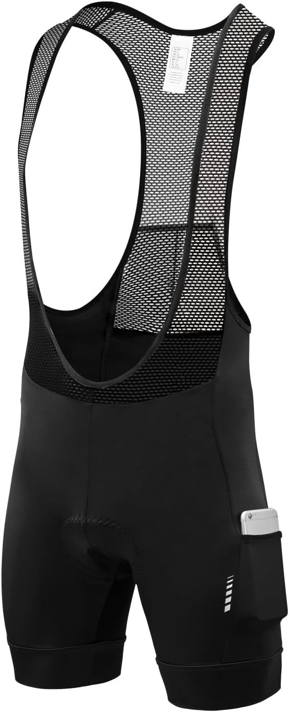 qualidyne Cycling Bibs Men, 4D Padded Road Bike Bib Shorts with Pockets, Biking Bicycle Shorts UPF50+