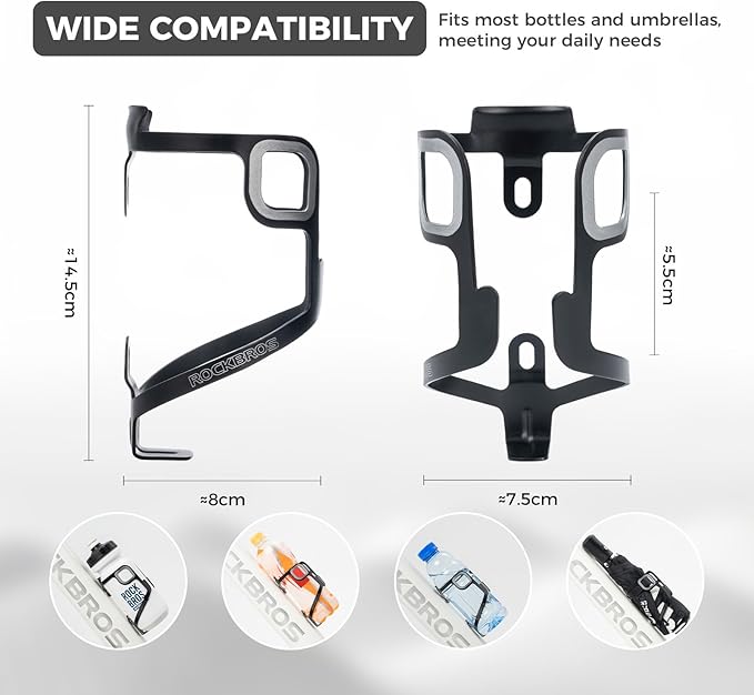 ROCKBROS Bike Water Bottle Holder Aluminum Alloy,Ultra-Light Sturdy Bicycle Water Bottle Cage for Road Mountain Folding Bikes