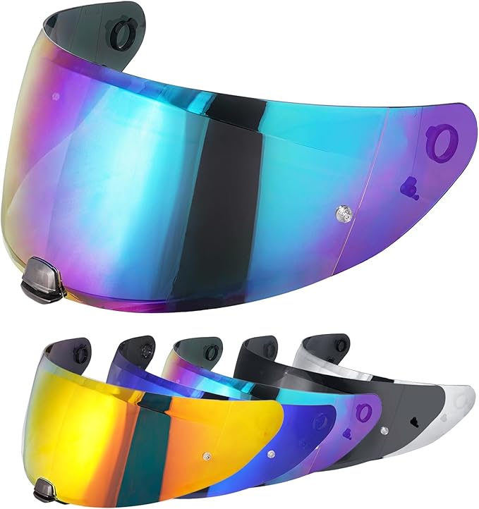 VCOROS I70 Helmet Visor Replacement Face Shield Accessories Compatible With HJ-31 I10 (Rainbow)