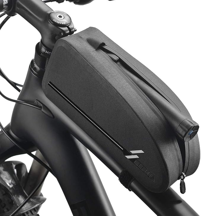 Feluz Bike Top Tube Bag, Waterproof Bicycle Frame Bag for Mountain Road BMX Bike, Front Phone Bags Mount Pouch, Cycling Accessories