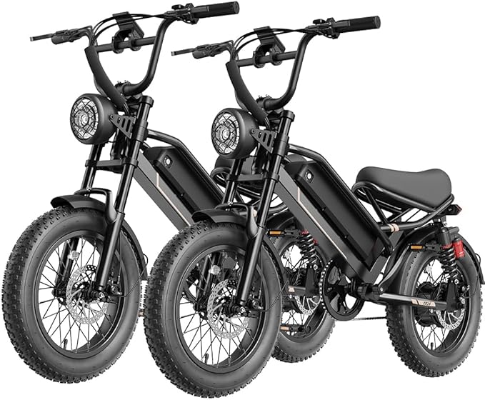 Electric Bike for Adults Teens,3000W/2000W Peak,20"/16" Fat Tire Off Road Dirt Ebike,80/55 Miles LongRanger,32/28 MPH E Bike Bicycles, Fat Tire All Terrain E-Bike,E Bike for Hunting,YR20 with Footrest